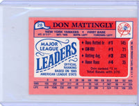 Don Mattingly 1986 Topps Mini Leaders Series Mint Card #28
