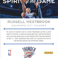 Russell Westbrook 2012 2013 Panini Spirit of the Game Series Mint Card #3