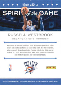Russell Westbrook 2012 2013 Panini Spirit of the Game Series Mint Card #3