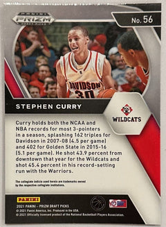 2021-22 Panini Prizm Draft Picks Green Prizm Stephen Curry Parallel Card  #56