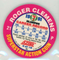 Roger Clemens 1991 7-11  Slurpee Disc Series Mint Card #3
