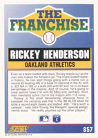 Rickey Henderson 1991 Score The Franchise Series Mint Card #857
