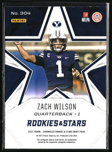 Zach Wilson 2021 Panini Chronicles Draft Picks Rookies and Stars Series Mint ROOKIE Card #304