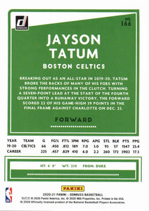 Jayson Tatum 2020 2021 Panini Donruss Series Mint Card #166