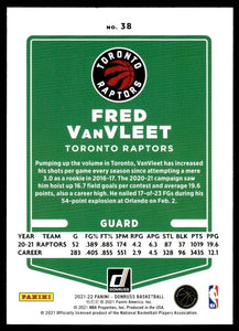 Fred VanVleet 2021 2022 Panini Donruss Green and Yellow Laser Series Mint Card #38