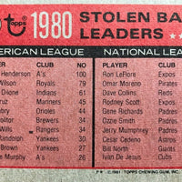 Rickey Henderson 1981 Topps Stolen Base Leaders Series Mint Card  #4