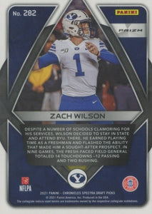 Zach Wilson 2021 Panini Chronicles Spectra Draft Picks Silver Series Mint ROOKIE Card #282
