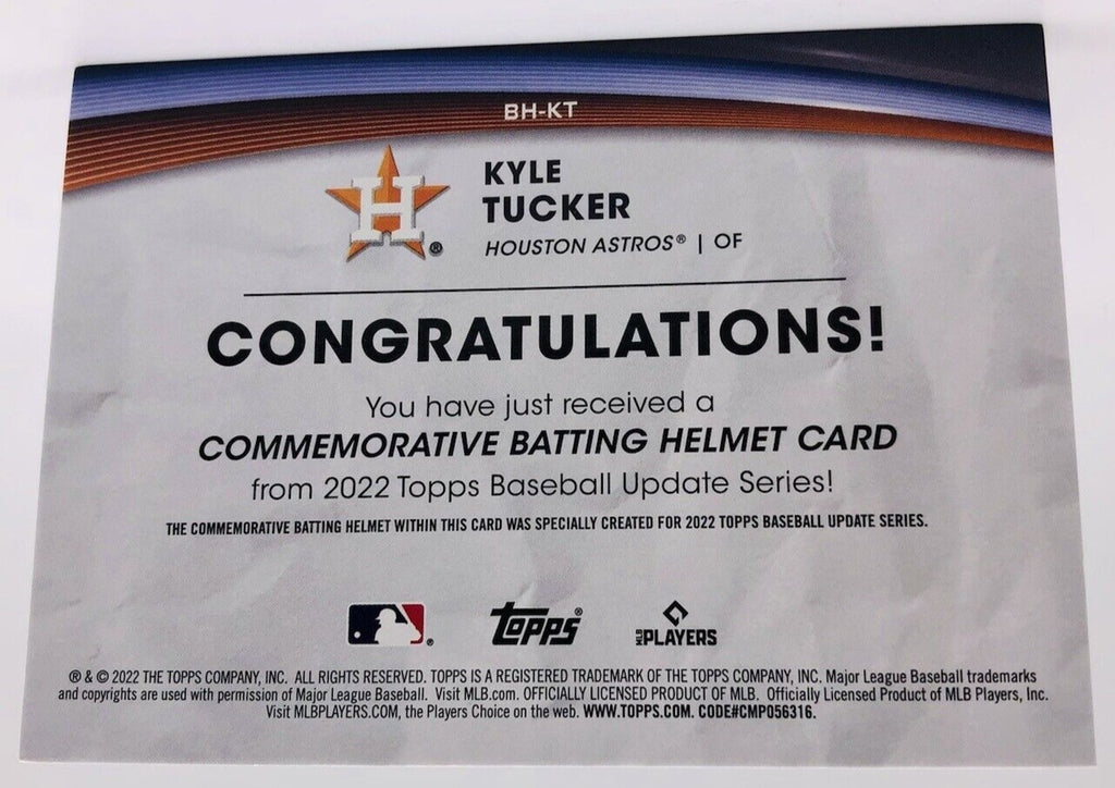 Kyle Tucker 2022 Topps Update Commemorative Batting Helmet