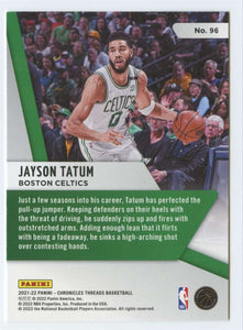 Jayson Tatum 2021 2022 Panini Chronicles Threads Series Mint Card #96