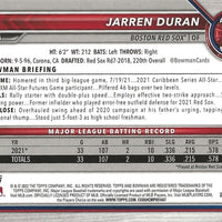 Jarren Duran 2022 Bowman Series Mint Rookie Card #84