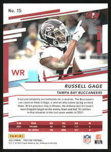 Russell Gage 2022 Panini Prestige Xtra Points DIAMOND Parallel Series Mint Card #15