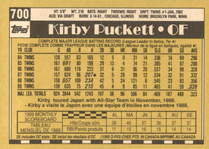 Kirby Puckett 1990 O-Pee-Chee Series Mint Card #700