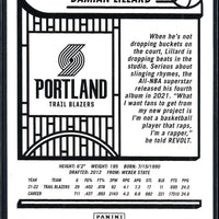 Damian Lillard 2022 2023 Hoops Basketball Series Mint Card #208