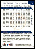 Don Mattingly 2003 Flair Greats Series Mint Card #81
