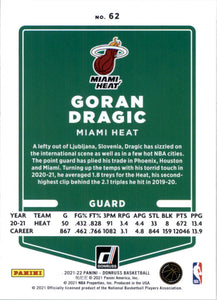 Goran Dragic 2021 2022 Panini Donruss Green and Yellow Laser Series Mint Card #62