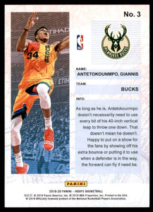 Giannis Antetokounmpo 2019 2020 Panini Hoops Frequent Flyers Series Mint Card #3