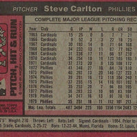 Steve Carlton 1980 Topps Burger King Pitch Hit & Run Series Mint Card #2