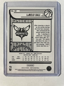LaMelo Ball 2022 2023 Panini Hoops Purple Parallel Series Mint Card #90