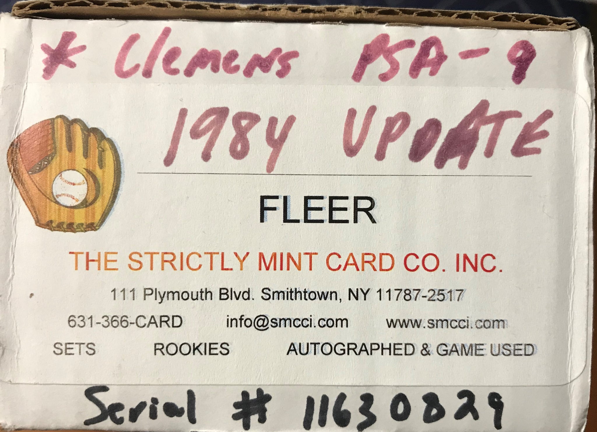 1984 Fleer Baseball Update Factory Set with Roger Clemens Rookie Grade