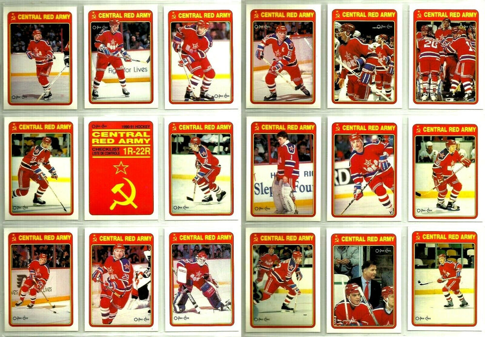 1990 1991 O-Pee-Chee Hockey Central Red Army Insert Set