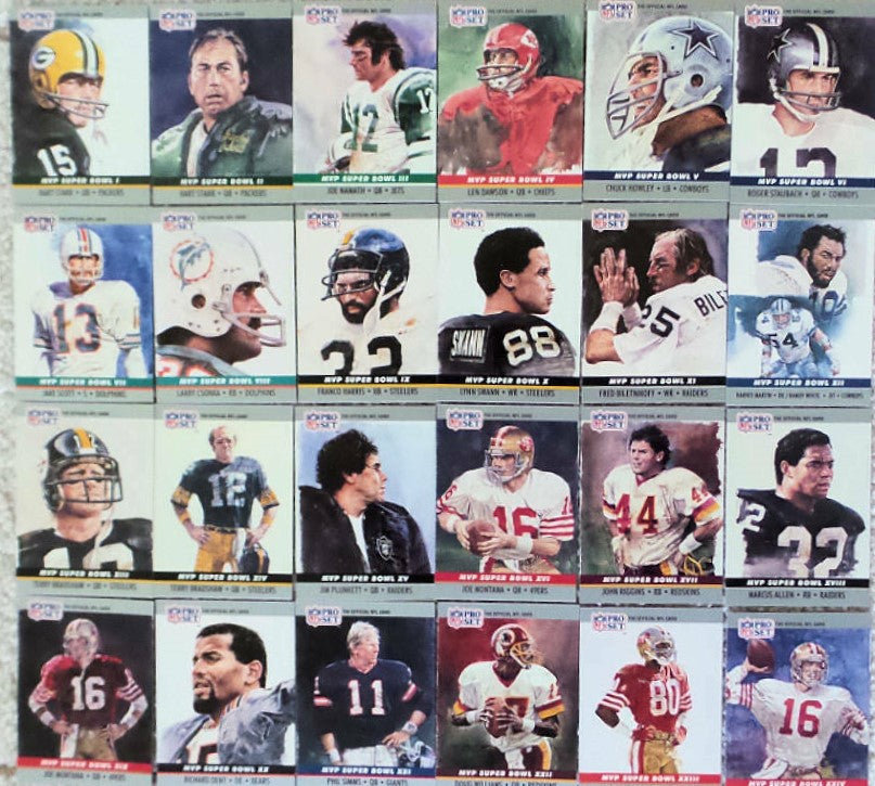 1990 Pro Set Football Super Bowl MVP's Insert Set with HOFers