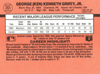 Ken Griffey 1990 Donruss Baseball Series Mint 2nd Year Card #365
