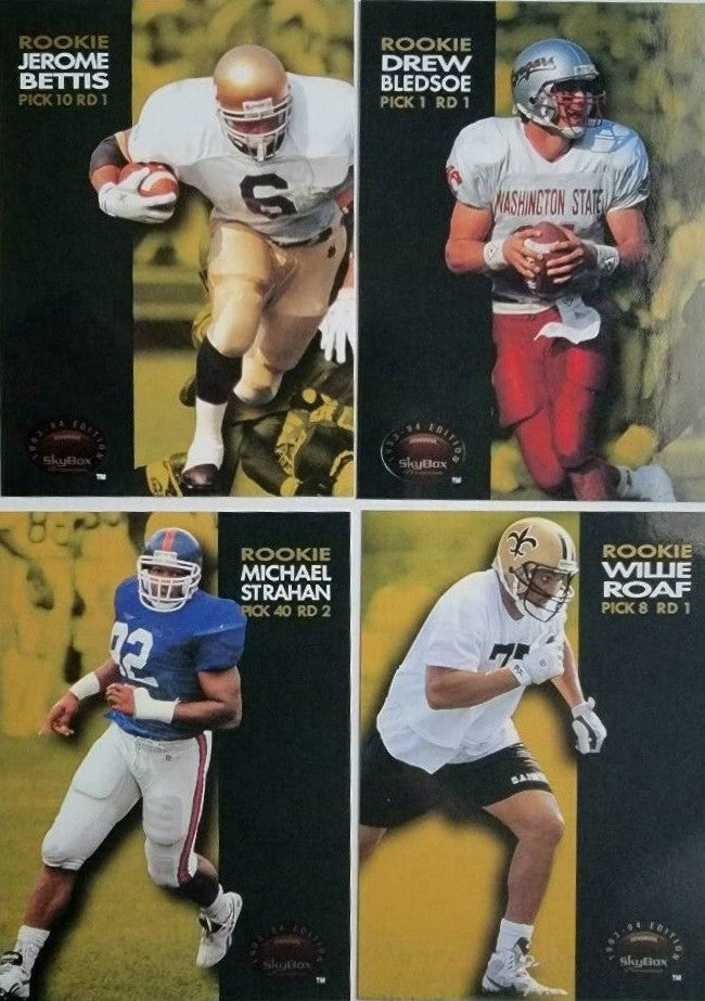 1993 Skybox Premium Football Series Complete Set with Jerome Bettis and Drew Bledsoe Rookie Cards PLUS Stars