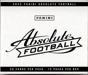 2022 Panini ABSOLUTE Football Series Cello Fat 12 Pack Box (240 Cards) with 36 Green Parallels Per Box Plus Possible Autographs and Memorabilia Cards