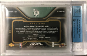 Larry Bird 2008 2009 Upper Deck UD Black HOF Nameplate Letter Patch Autographed Card. VERY RARE! ONLY 4 MADE!!