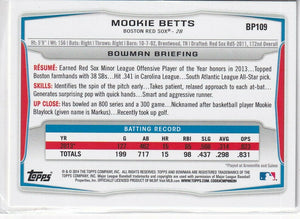 2014 Bowman Baseball Complete Mint 330 Card Set with Prospects featuring Mookie Betts and Jacob DeGrom Rookie Cards