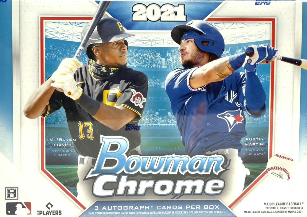 2021 Topps BOWMAN CHROME Baseball HTA CHOICE Series Box with 3 Autographed Cards