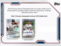 2021 Topps BOWMAN CHROME Baseball HTA CHOICE Series Box with 3 Autographed Cards
