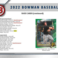 2022 Topps BOWMAN Baseball Series Blaster Box with EXCLUSIVE Green Parallels