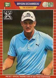 Bryson Dechambeau 2021 Pro Set Leaf XRC Short Printed Mint Rookie Card #PS9 RARE Scientist Variation only 900 made
