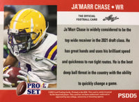 JaMarr Chase 2021 Pro Set DRAFT DAY Short Printed Mint Rookie Card #PSDD5 Cincinnati Bengals First Round Pick
