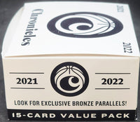 2021 2022 Panini Chronicles NBA Basketball Series Sealed FAT PACK Box with 180 Cards including EXLUSIVES
