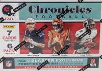2021 Panini Chronicles NFL Football Blaster Box with 4 Prestige Rookies and 8 Exclusive Pink Parallels
