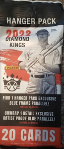 2022 DIAMOND KINGS Baseball 16 Pack BOX of Hanger Packs Including One Exclusive Blue Frame and One Exclusive Artist Proof Parallel Per Pack!