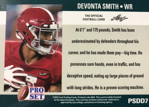 Devonta Smith 2021 Pro Set DRAFT DAY Short Printed Mint Rookie Card #PSDD7 Philadelphia Eagles First Round Pick