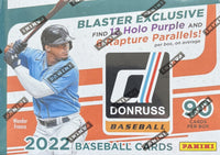 2022 DONRUSS Baseball Series Blaster Box with EXCLUSIVE Holo Purple and Rapture Parallels
