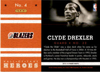 Clyde Drexler 2013 2014  Panini Hoops Hall of Fame Heroes Series Mint Card #4
