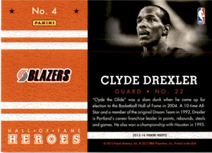 Clyde Drexler 2013 2014  Panini Hoops Hall of Fame Heroes Series Mint Card #4