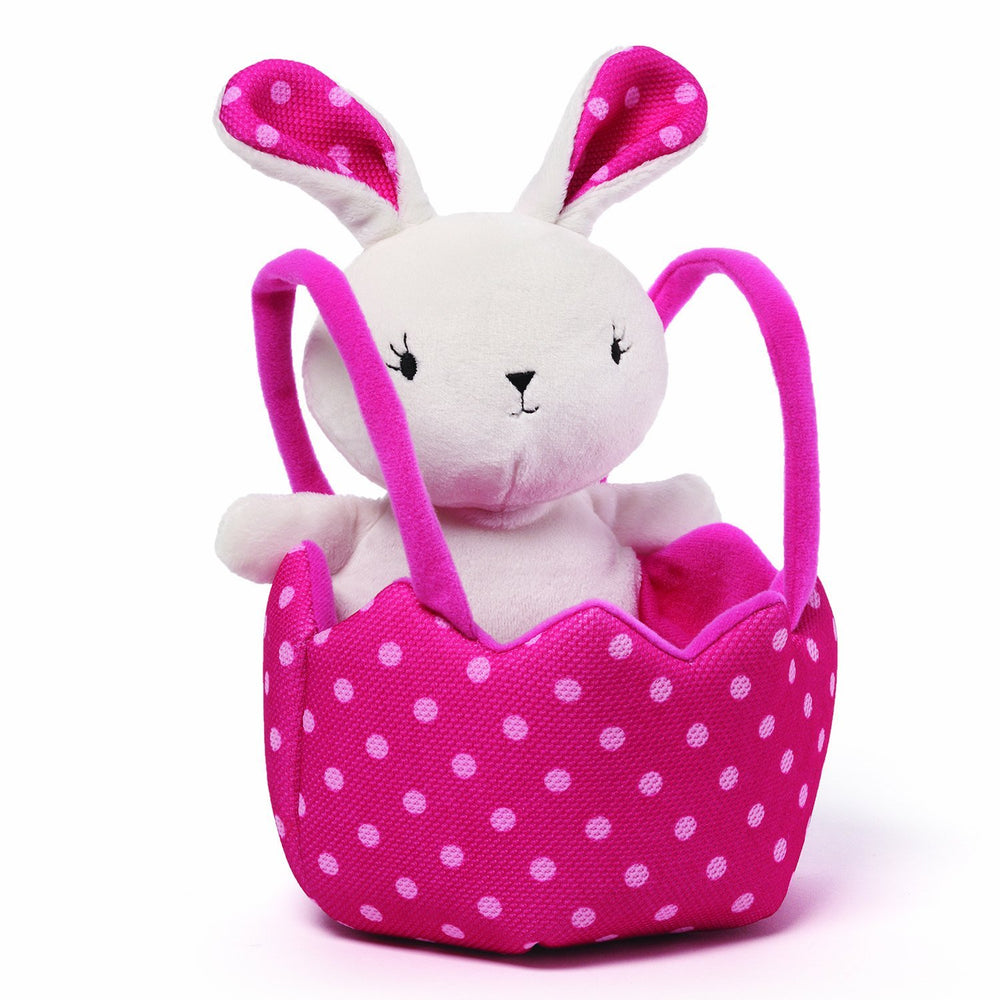 GUND Polka Dots Easter Egg Hunting Bag Plush Toy with Bunny