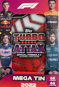 Topps 2022 Formula 1 Racing Turbo Attax Sealed MEGA Tin with Exclusive Cards and 4 Limited Editions Plus