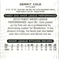 2013 Topps Finest Baseball Series Mint 100 Card Set with Gerrit Cole, Nolan Arenado and Manny Machado Rookies Plus