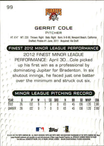 2013 Topps Finest Baseball Series Mint 100 Card Set with Gerrit Cole, Nolan Arenado and Manny Machado Rookies Plus