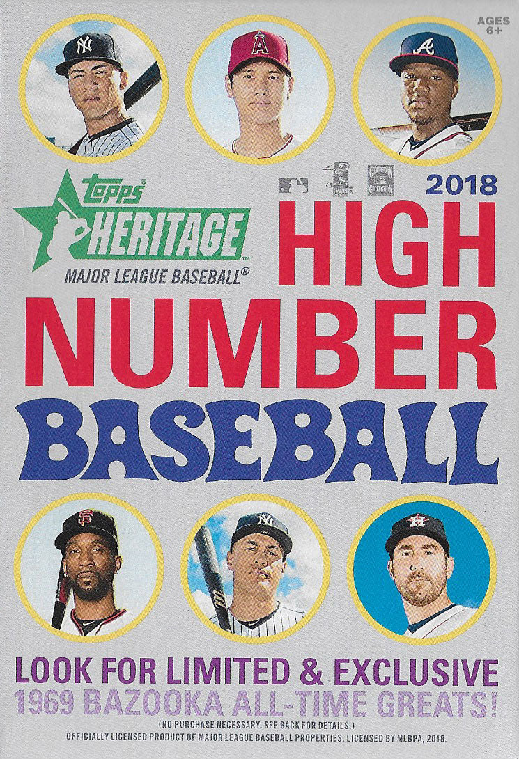 2018 Topps HERITAGE HIGH NUMBER Series Baseball Sealed Hanger Box ...