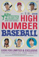 2018 Topps Heritage HIGH NUMBER Baseball Factory Sealed 8 Box Hanger Case
