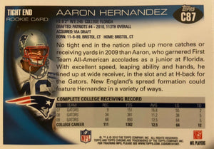 Aaron Hernandez 2010 Topps CHROME Series Mint ROOKIE Card #C87