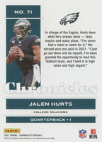 Jalen Hurts 2021 Panini Chronicles Series Mint 2nd Year Card #71
